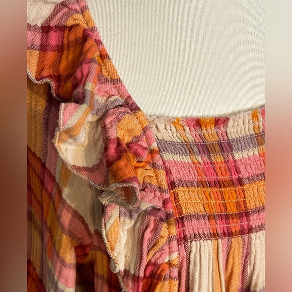 Free People Siena Plaid Pullover top NWT size S - Picture 4 of 11